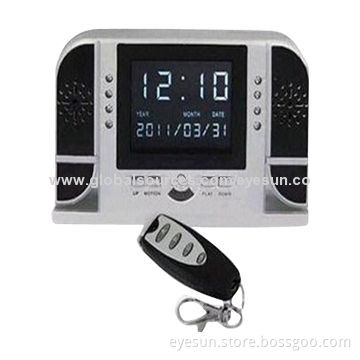 Hidden Camera Clock with Night Vision, 1,280 x 720P/30fps, 5MP, Supports 1 to 32GB Memory SD Card
